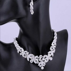 Crystal Necklace And Earring Jewelry Set